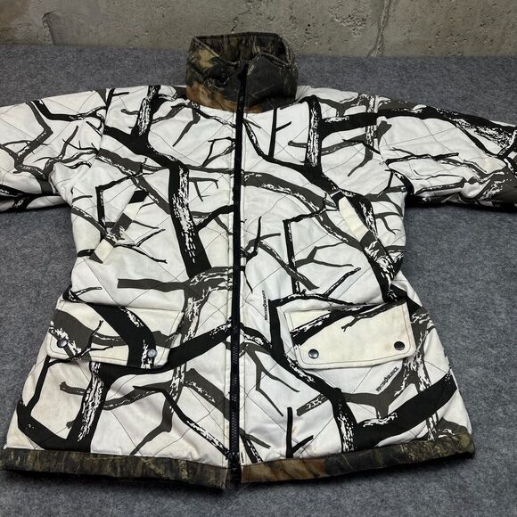 Reversible Hunting Jacket Mens Medium Camo Mossy Oak /‎ Winter Silence Insulated - Picture 1 of 16